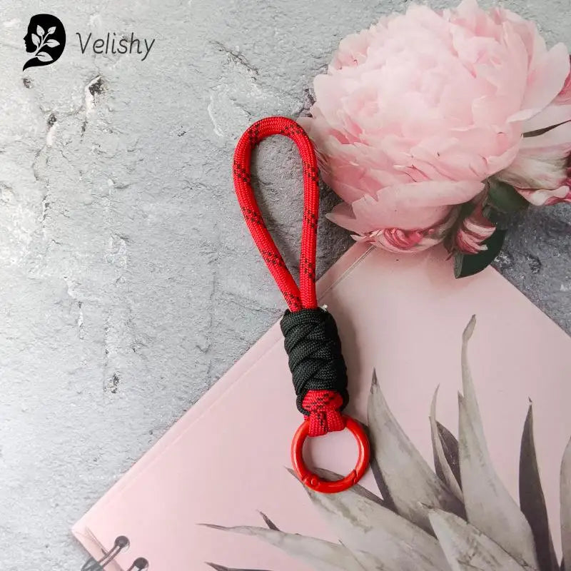 Braided Umbrella Rope Keychain Lanyard – Strong Strap for Keys and Phone Accessories