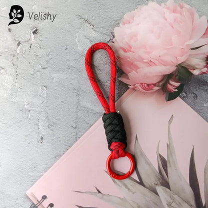 Braided Umbrella Rope Keychain Lanyard – Strong Strap for Keys and Phone Accessories