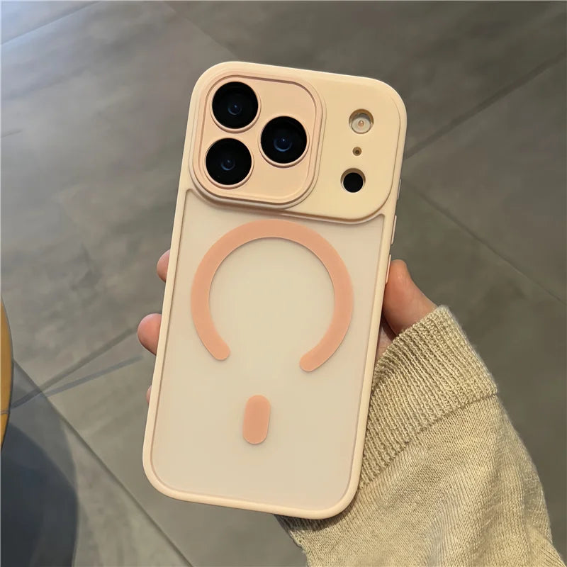 Luxury Matte MagSafe Case with Camera Lens Protector for iPhone 15–17 Pro Max & 17 Air