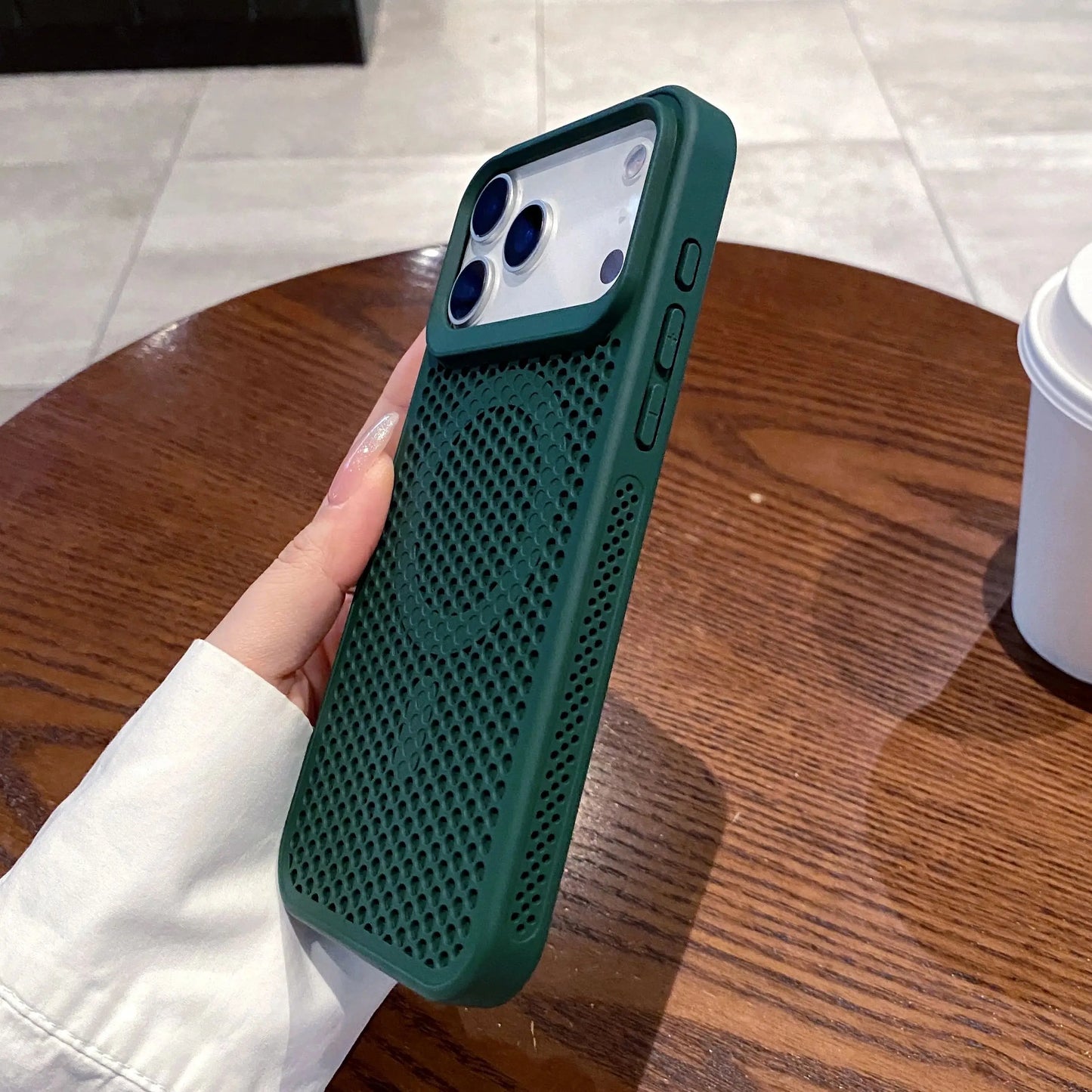 Hollow Mesh Cooling MagSafe Case for iPhone 14/13/12 Pro Max Plus Magnetic Cover