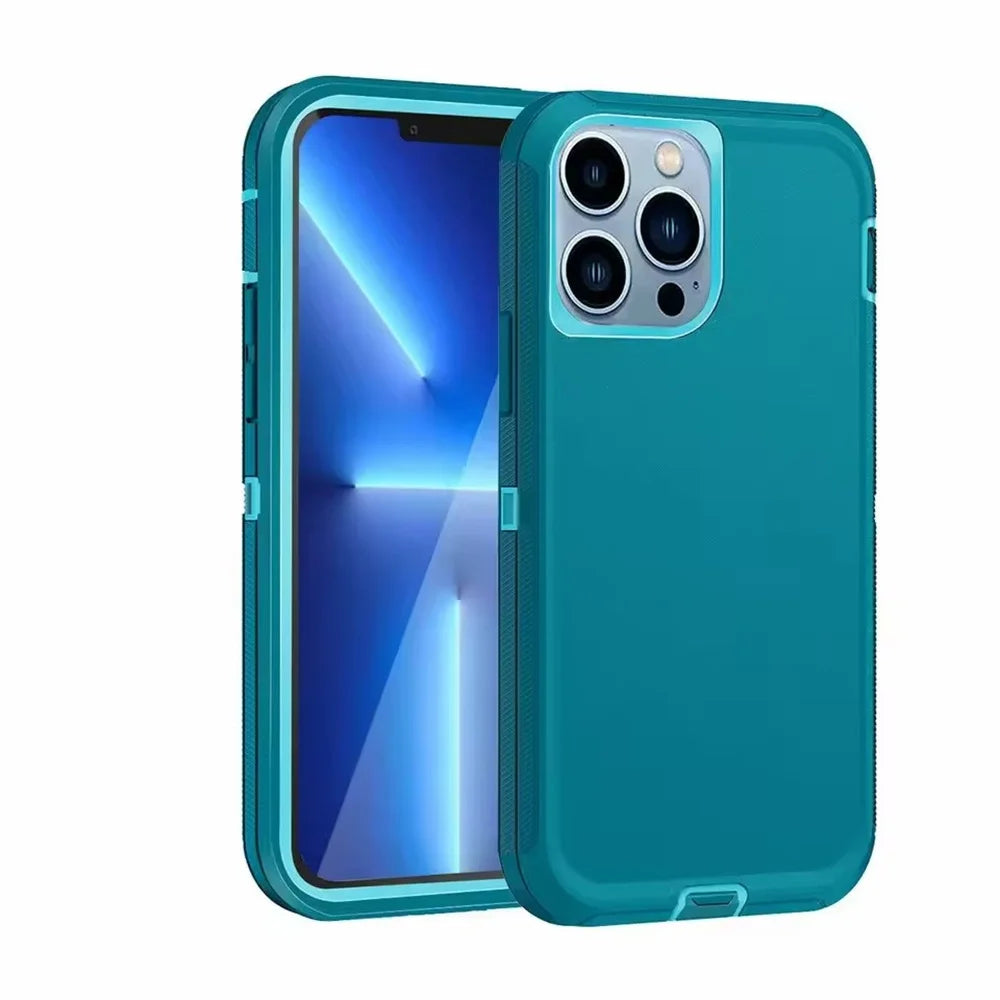 3-in-1 Armor Shockproof Case for iPhone 14/Plus/Pro Max/Mini