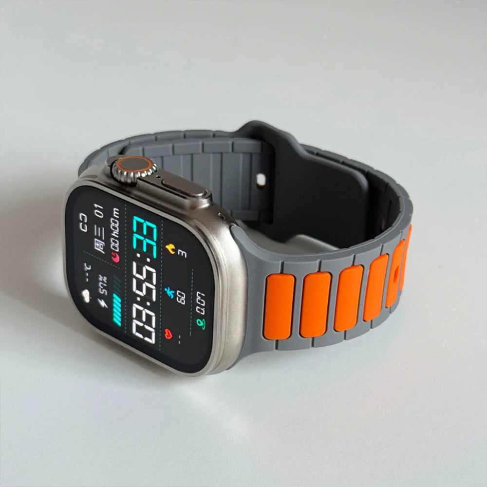 Silicone Strap for Apple Watch Ultra 2/Series 10–5 Soft Sport Band