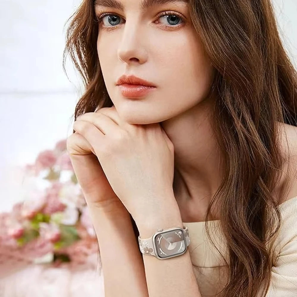 Engraved Silicone Strap for Apple Watch Ultra 3/2 & Series 11–7 SE Band