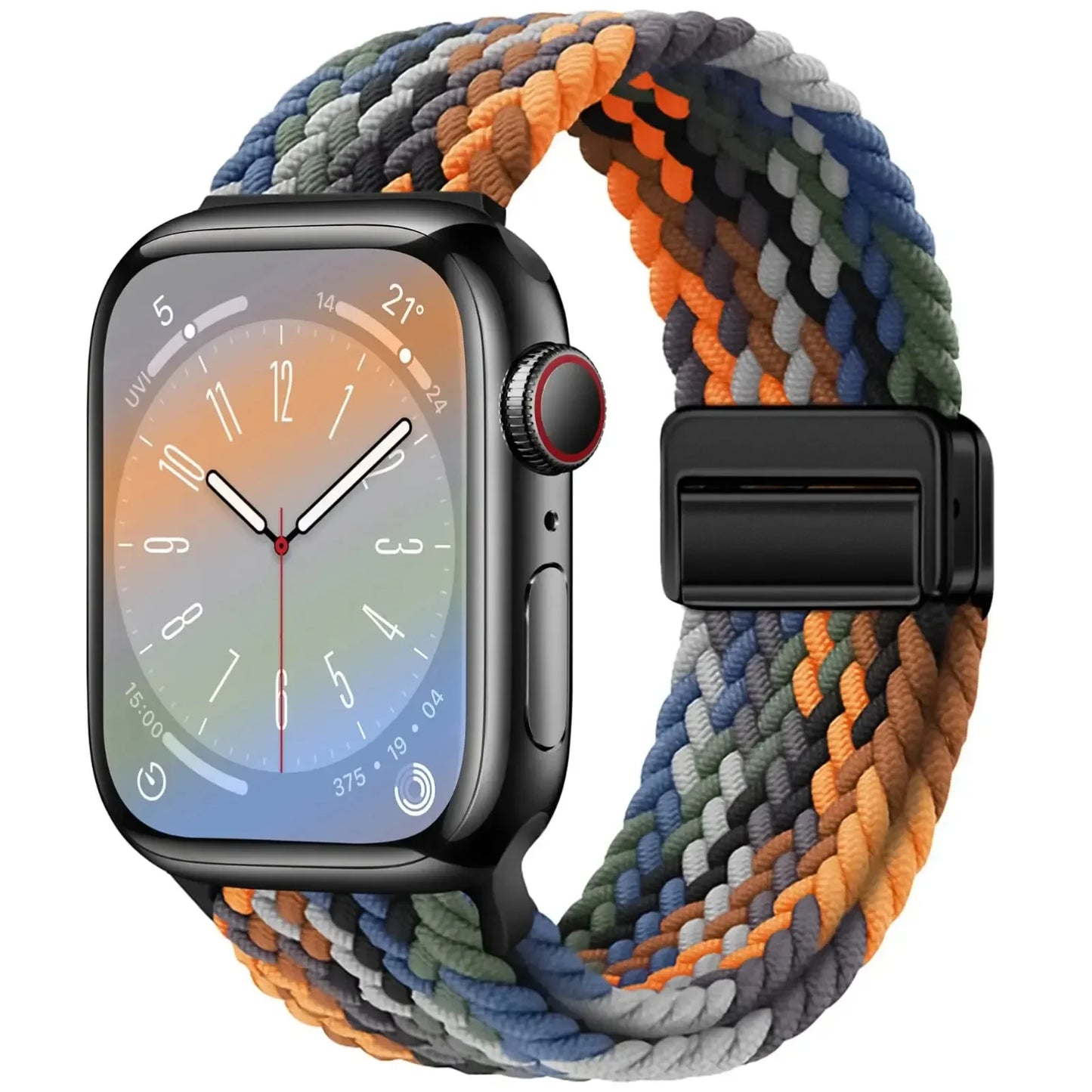 Braided Strap for Apple Watch Ultra 2 & Series 9–3, Magnetic Buckle Band 49–38mm