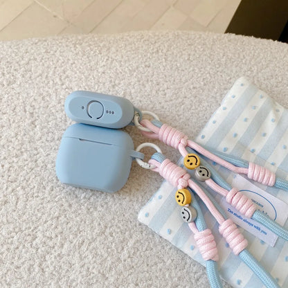 Blue Silicone Case with Lanyard for AirPods 1 2 3 4 Pro/Pro 2