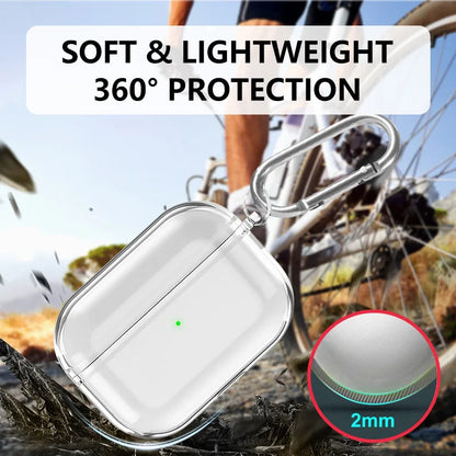 Soft Transparent TPU Case for AirPods Pro 3 – Shockproof with Keychain & Kit
