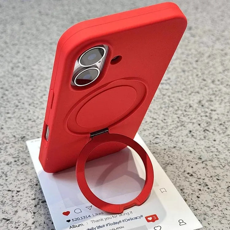 Magnetic Liquid Silicone Stand Case for iPhone 16/15 Pro Max/Plus
