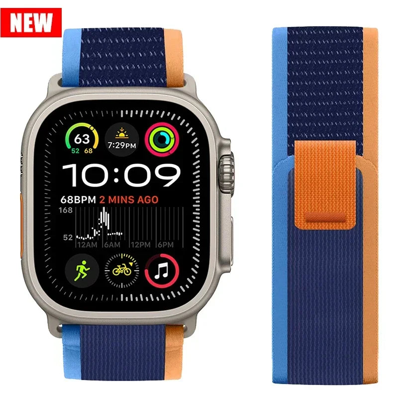 Trail Loop Strap for Apple Watch Ultra 2 and Series 10–6, Sizes 49–38mm
