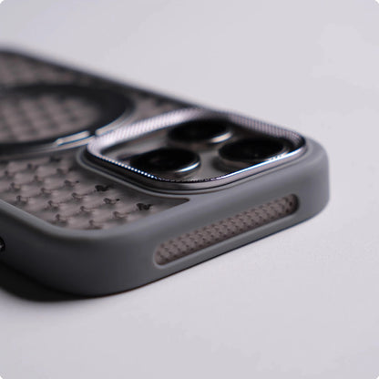 Shockproof magnetic case with 360° rotating ring and heat dissipation for iPhone 13–17.