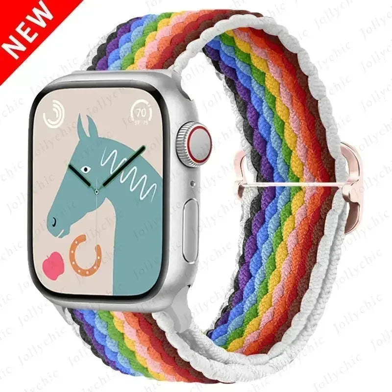 Braided Solo Loop for Apple Watch Ultra & Series 10–7 SE Elastic Band