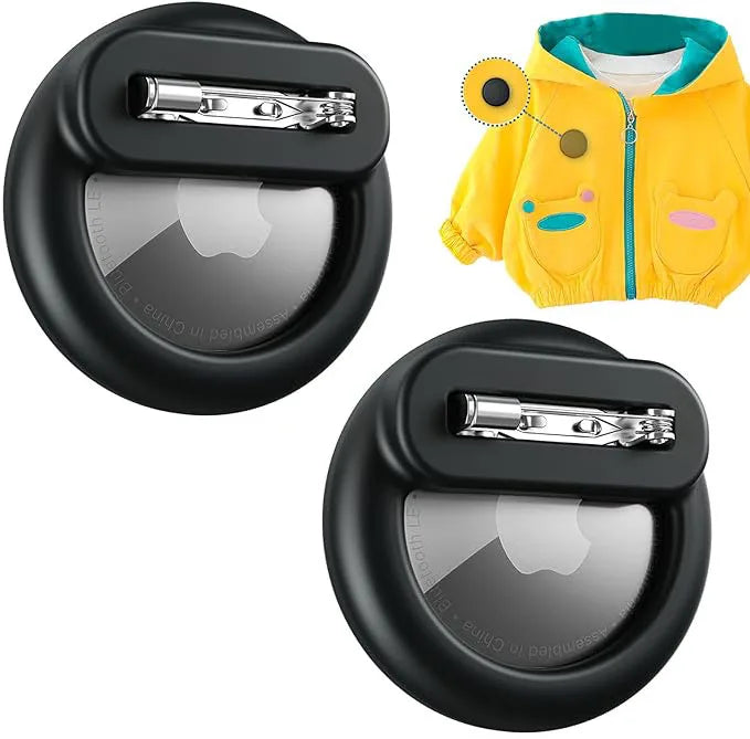 Silicone Airtag Holder for Kids & Elderly with Safety Pins - Hidden Tracker Case