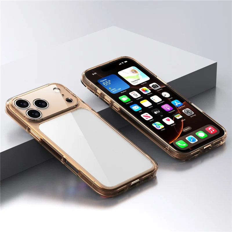 Luxury Transparent Shockproof Case for iPhone 17 Air 17 Pro Max Hybrid Cover