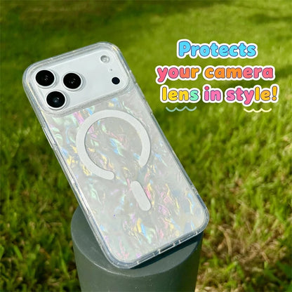 Shell Marble Magnetic Case for iPhone 17–12 Pro Max MagSafe Soft Cover