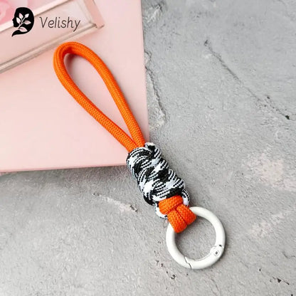 Braided Umbrella Rope Keychain Lanyard – Strong Strap for Keys and Phone Accessories