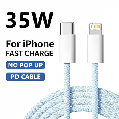 USB-C PD Fast Charging Cable for iPhone 14 13 12 11 X 8 Plus 1m 2m