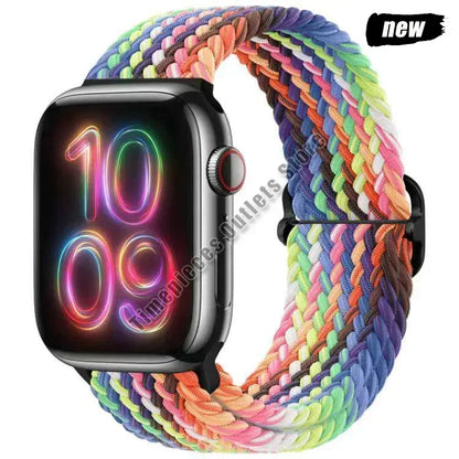 Braided Solo Loop for Apple Watch Ultra & Series 10–7 SE Elastic Band