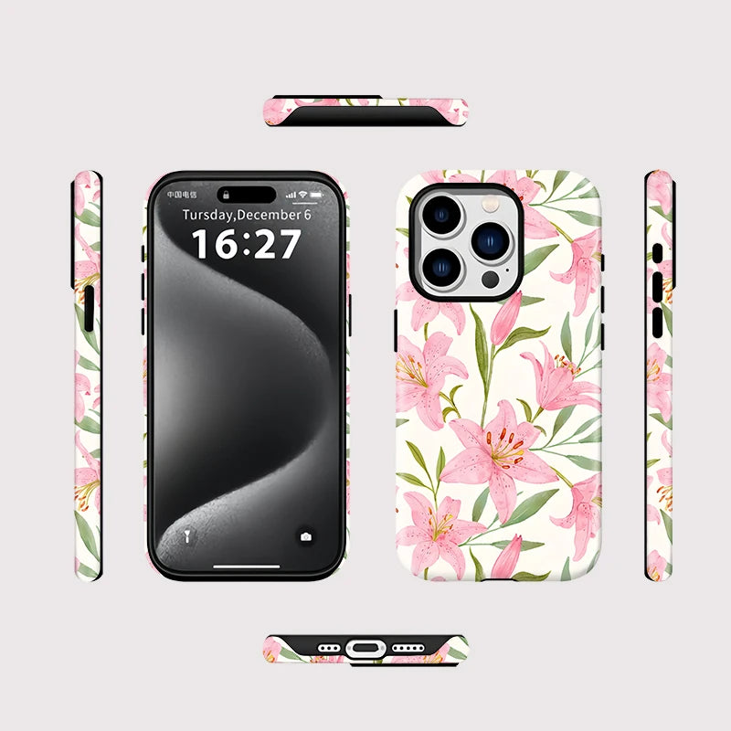 Magnetic Double-Layer Flower Case for iPhone 16–11 Pro Max Shockproof