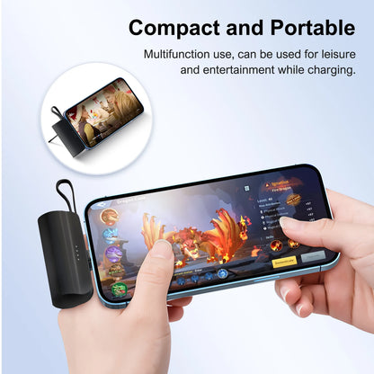 Mini 4500mAh Power Bank with Dual USB-C Ports for iPhone 16–15 & Android