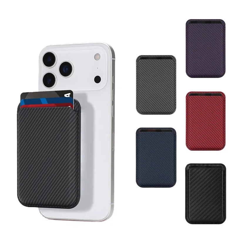 Carbon Fiber MagSafe Wallet Card Holder for iPhone 17–12 Pro Max