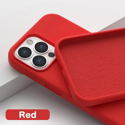 Liquid Silicone Soft Case for iPhone 12 13 Mini Pro Max Cover