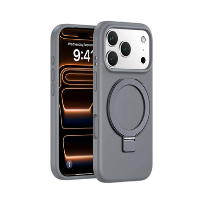 Magnetic Liquid Silicone Stand Case for iPhone 17 16 15 14 13 12 Pro Max Plus