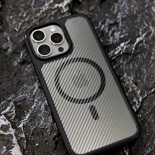 Shockproof Carbon Fiber MagSafe Cover for iPhone Pro Max
