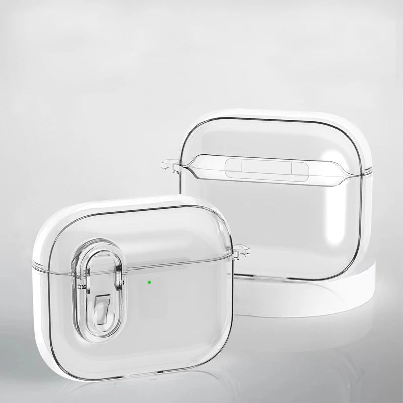 Clear Lock Case for AirPods 4/Pro 2/3/2 – Transparent Shockproof Cover
