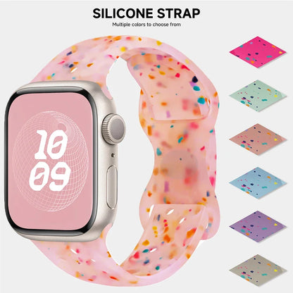 Silicone Breathable Strap for Apple Watch Series 6–9, SE, Ultra 2, 38–49mm Band