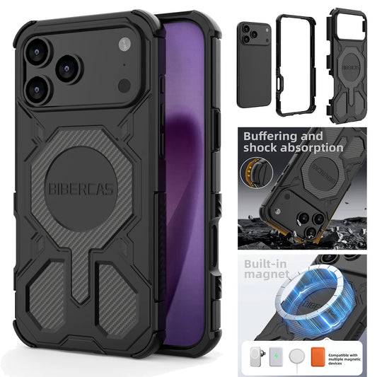 Military Armor Magnetic Phone Case for iPhone 17/16 Pro Max – Shockproof Cover