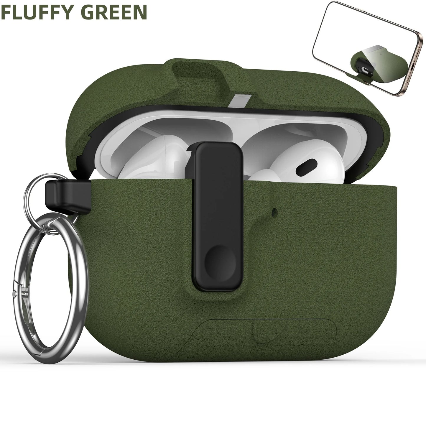 Shockproof Case with Phone Holder for AirPods Pro 3 | Lock & Keychain Cover