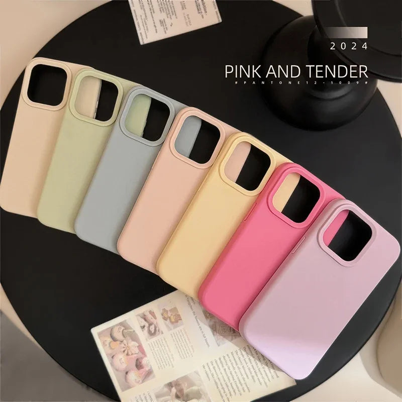 Colorful Silicone Back Cover Case for iPhone 11–14 Pro Plus