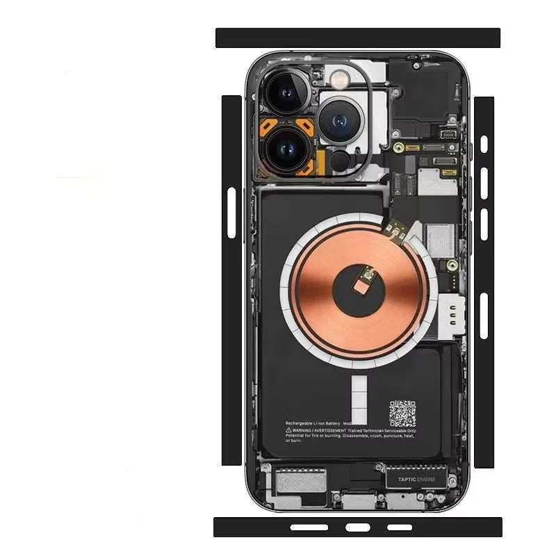 Nothing Phone Style Skin for iPhone 15 14 13 12 Pro Max Anti-Scratch Back Film