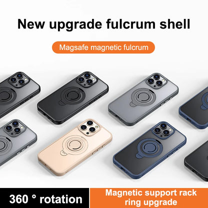 360° Rotating Magnetic Stand Silicone Ring Case for iPhone 12-16 Pro Max Plus