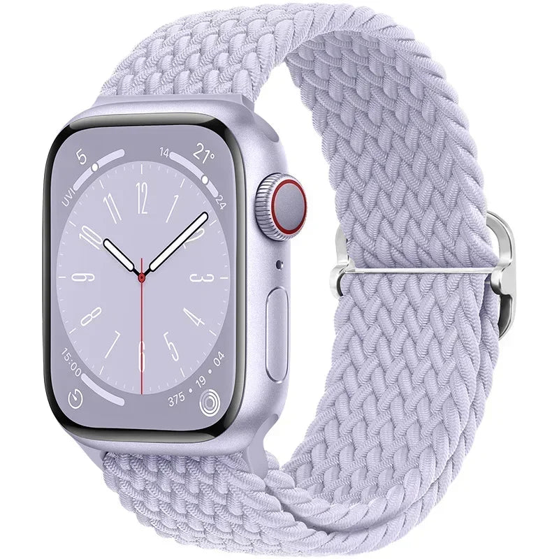 Braided Nylon Strap for Apple Watch Ultra 2/Series 10–4 Adjustable Band