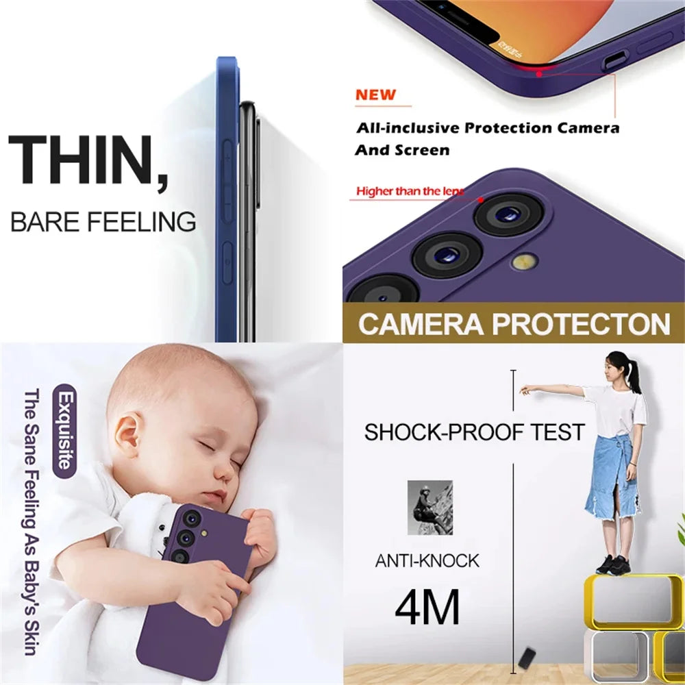 Soft Liquid Silicone Case for Samsung Galaxy S25/S24 Ultra & Plus Ultra Models