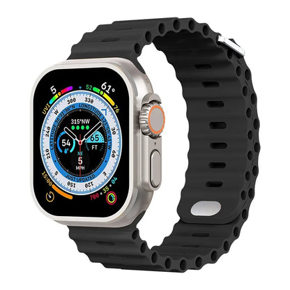 Ocean Silicone Strap for Apple Watch Ultra 3/2 & Series 11–4 SE Band