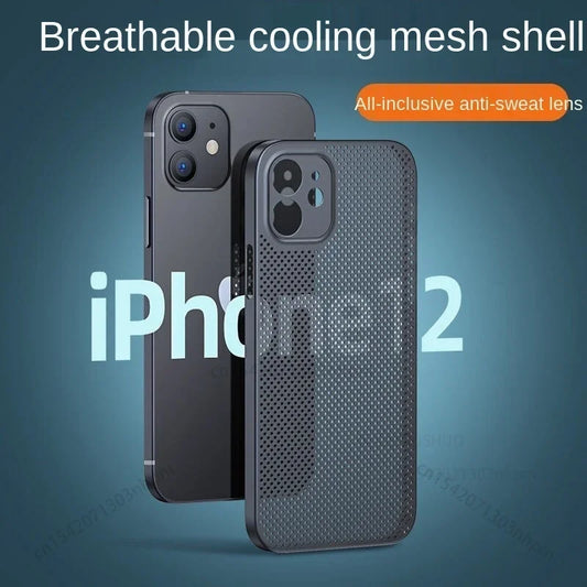 Ultrathin PP Cooling Case for iPhone 15–12 | Breathable Heat-Dissipation Cover