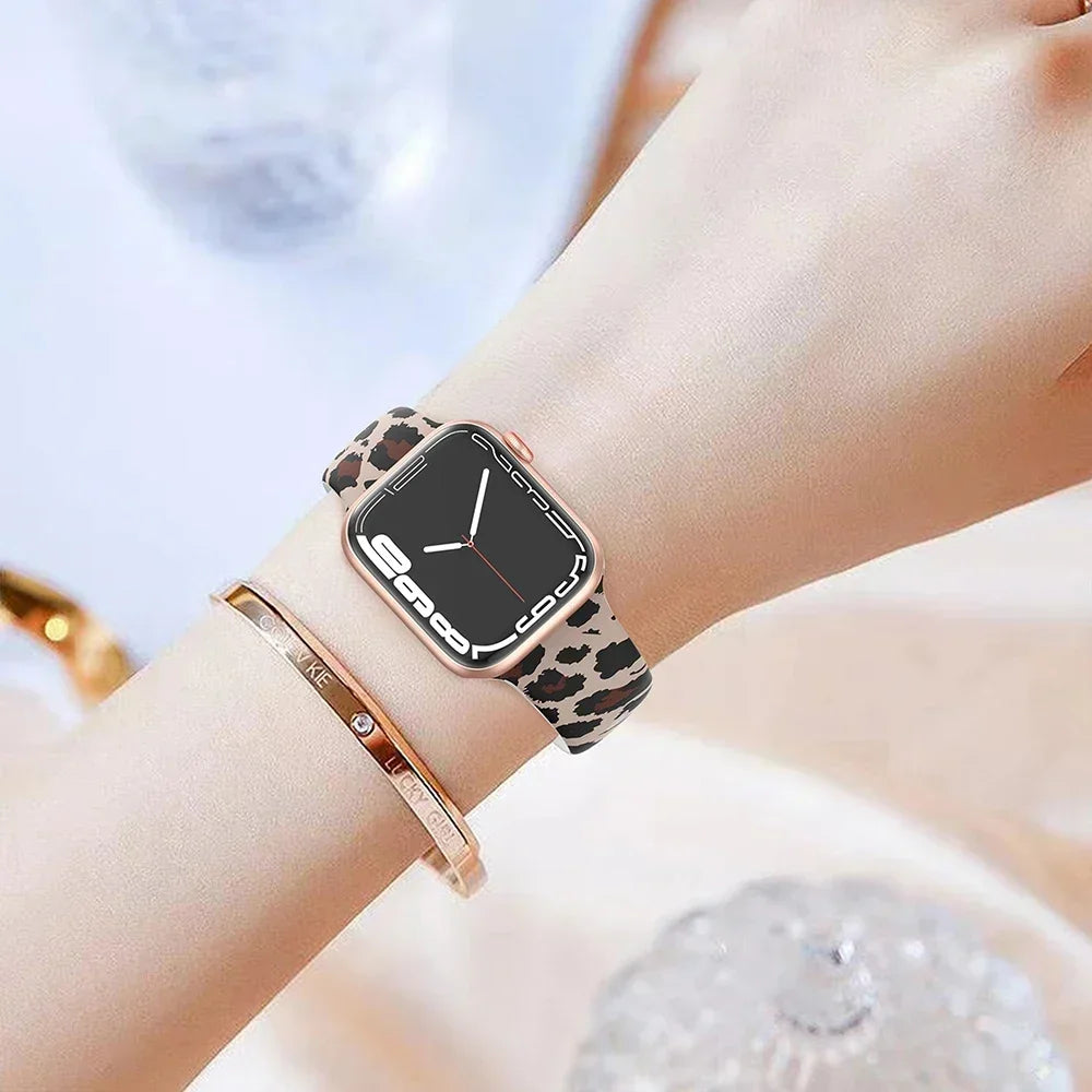 Black Unity Printed Silicone Band for Apple Watch (38–49 mm, Ultra 2, SE–9)