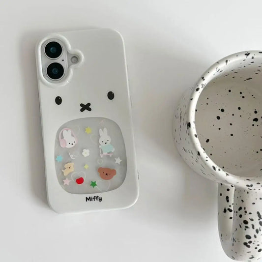 Miffy Rabbit Hollow Out Cute Case for iPhone 16–13 Pro Max Soft Cover