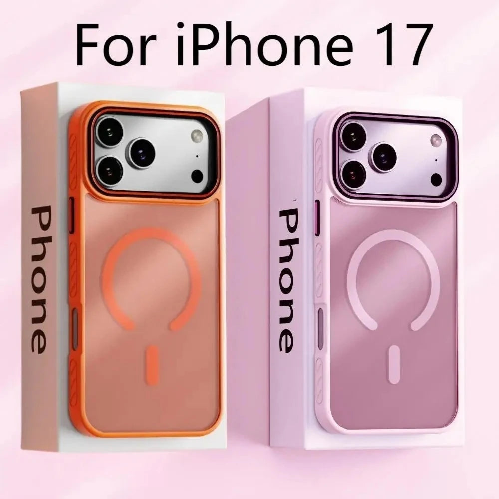 Frosted Matte Magnetic Case for iPhone 17 17 Air 17 Pro Max MagSafe Shockproof