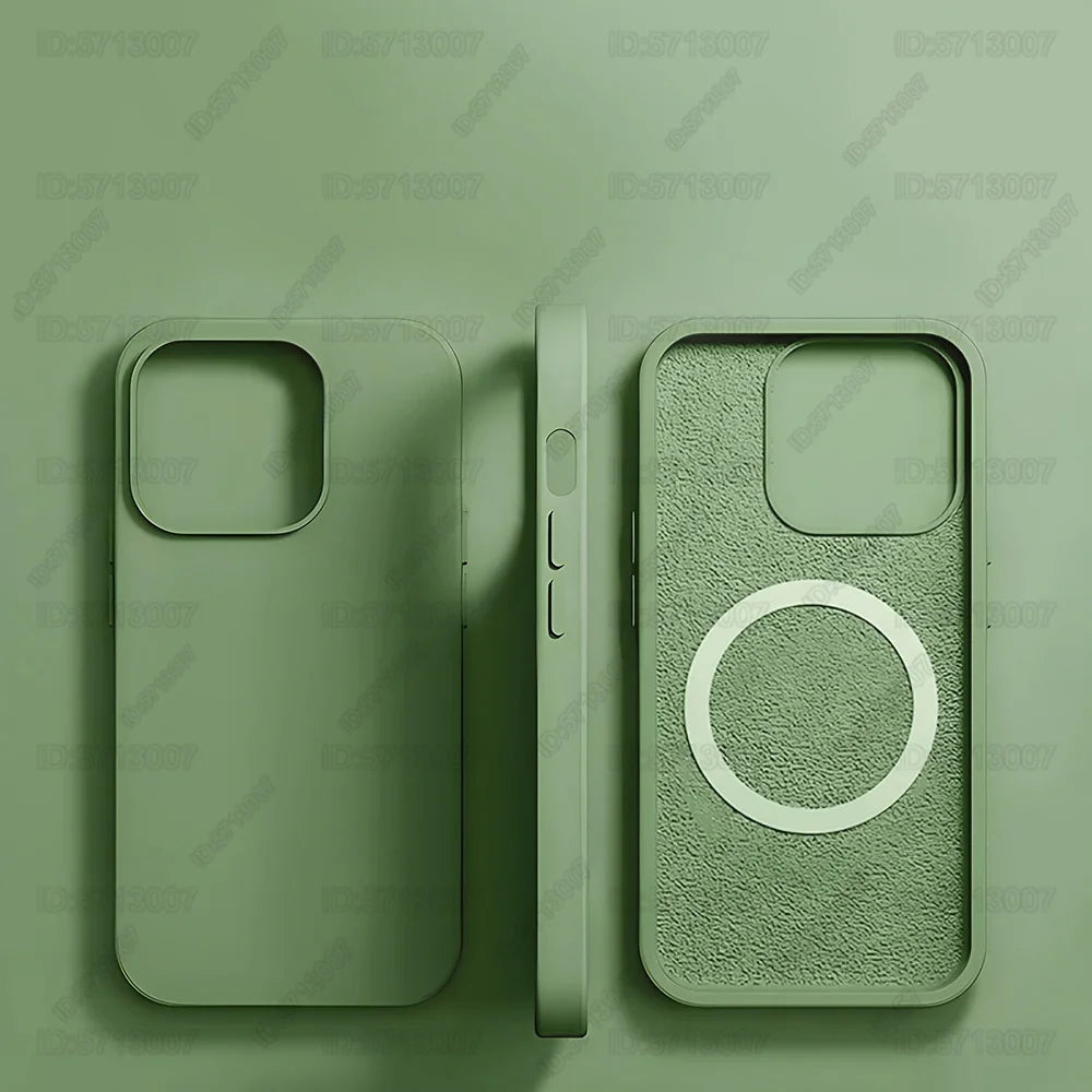 Magnetic Liquid Silicone Case for iPhone 13/12 Pro Max & 13 Plus