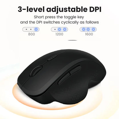 Bluetooth 5.2 + 2.4G Dual-Mode Wireless Mouse 6 Keys 1600DPI Rechargeable Gaming Mouse