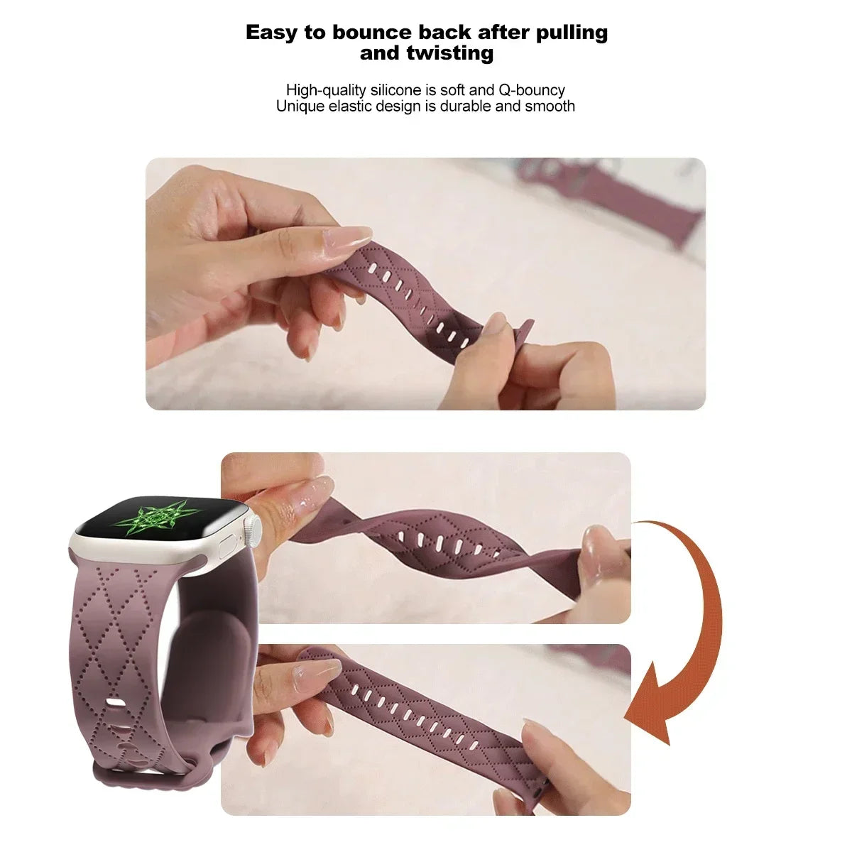 Engraved Silicone Strap for Apple Watch Ultra & Series 9–3 | 49–40mm Band