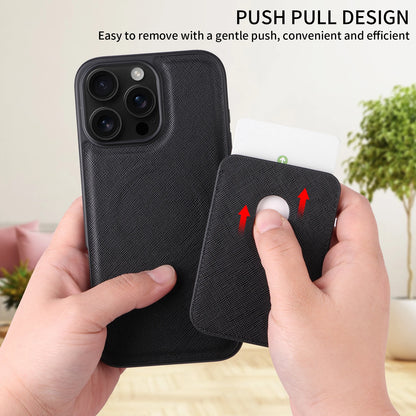 2-in-1 Luxury Cross-Grain Leather MagSafe Case for iPhone 16 Pro Max 16E 16 Plus