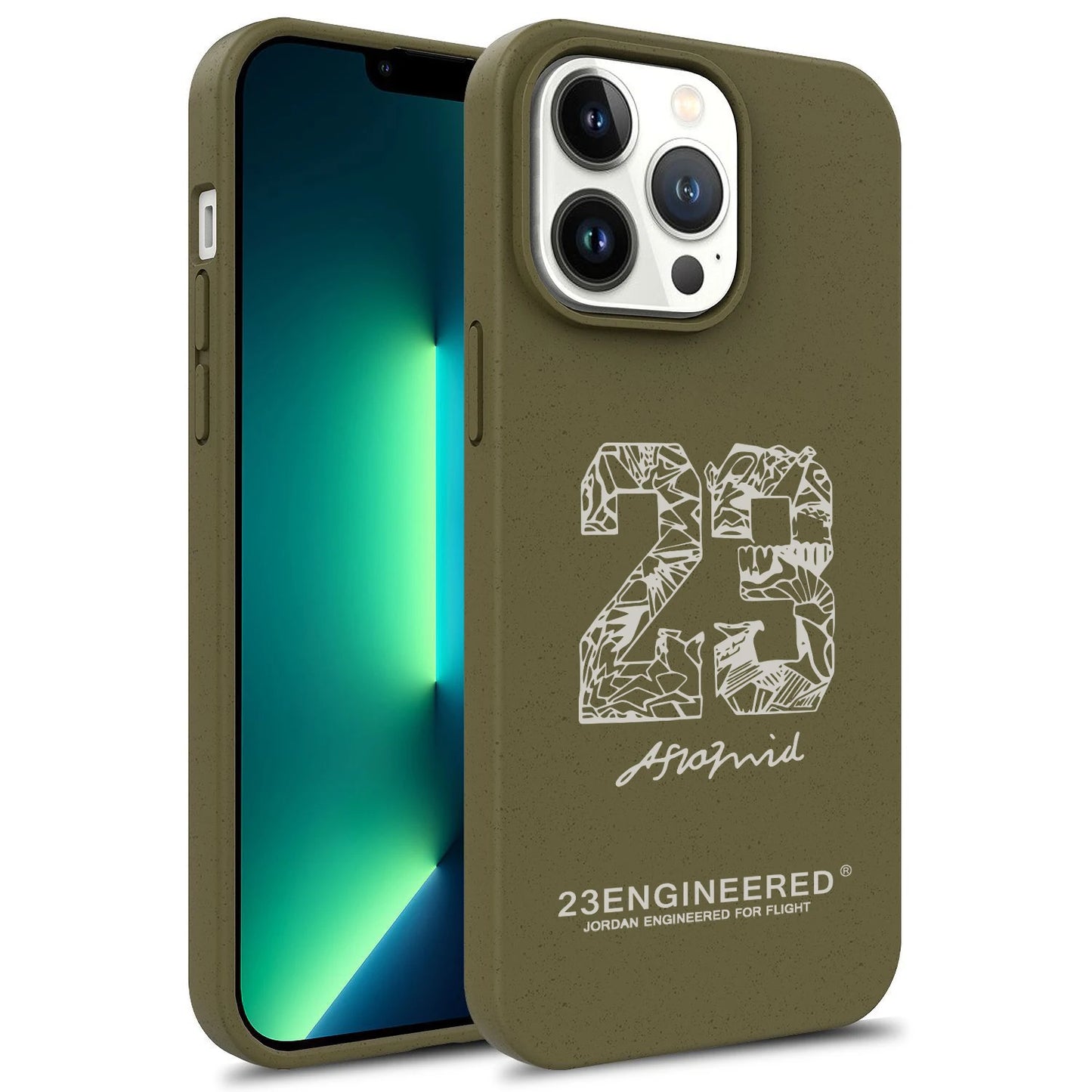 Wheat Degrade Silicone Case for iPhone 11–13 Pro Mini – Sports Number 23 Design
