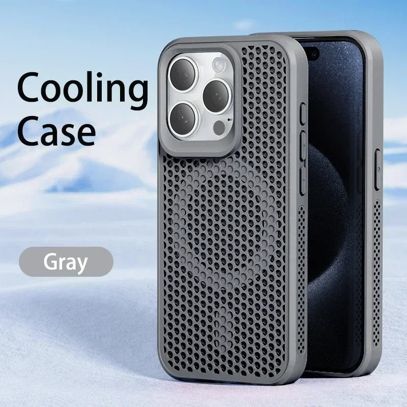 Cooling Magnetic Case for iPhone 16/15 Pro Max Plus – MagSafe Compatible