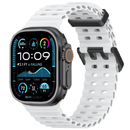 Ocean Silicone Strap for Apple Watch Ultra 3/2 & Series 11–6 SE Band