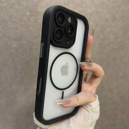 Trendy 2 in 1 Skin Feel MagSafe Phone Case for iPhone 15–17 Pro Max Plus Shockproof