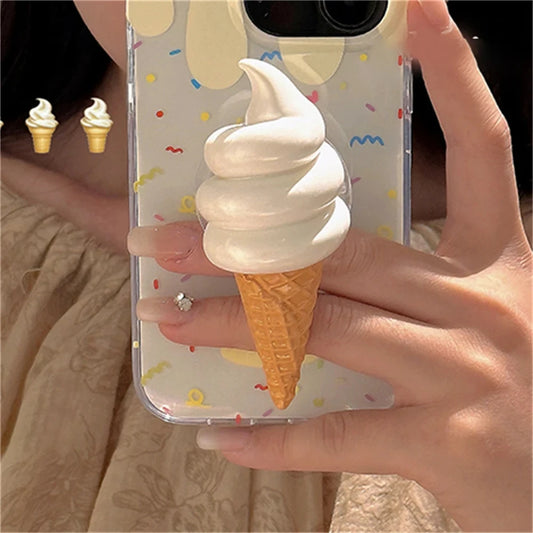 Cute 3D Ice Cream Folding Finger Ring Holder - Phone Grip & Stand