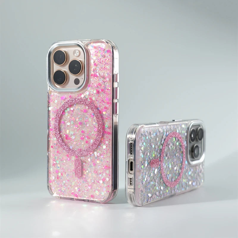 Glitter MagSafe Shockproof Case for iPhone 12/13/14 Pro & Pro Max